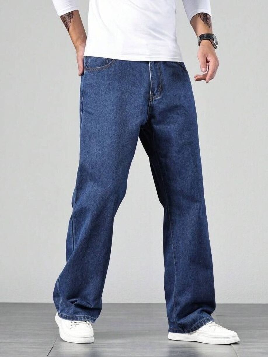 Vasura Jeans Loose Fit Mid Rise Dark Blue Men Denim Jeans - Image 3