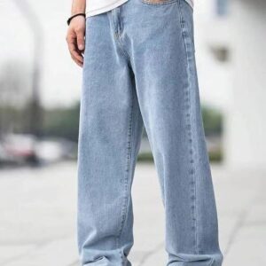 Vasura Jeans Loose Fit Mid Rise Light Blue Men Denim Jeans