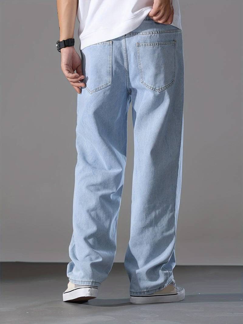 Vasura Jeans Loose Fit Mid Rise Light Blue Men Denim Jeans - Image 3