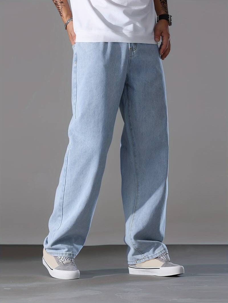 Vasura Jeans Loose Fit Mid Rise Light Blue Men Denim Jeans - Image 2