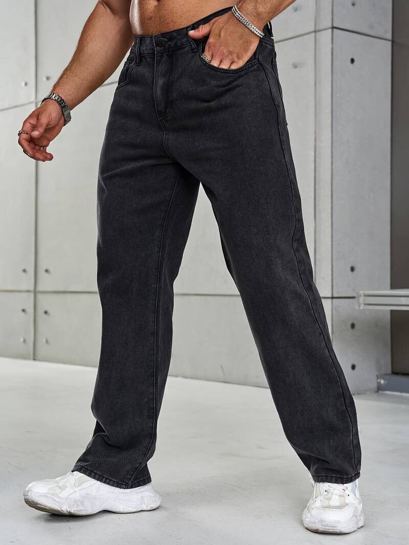 Vasura Jeans Loose Fit Mid Rise Dark Grey Men Denim Jeans - Image 3