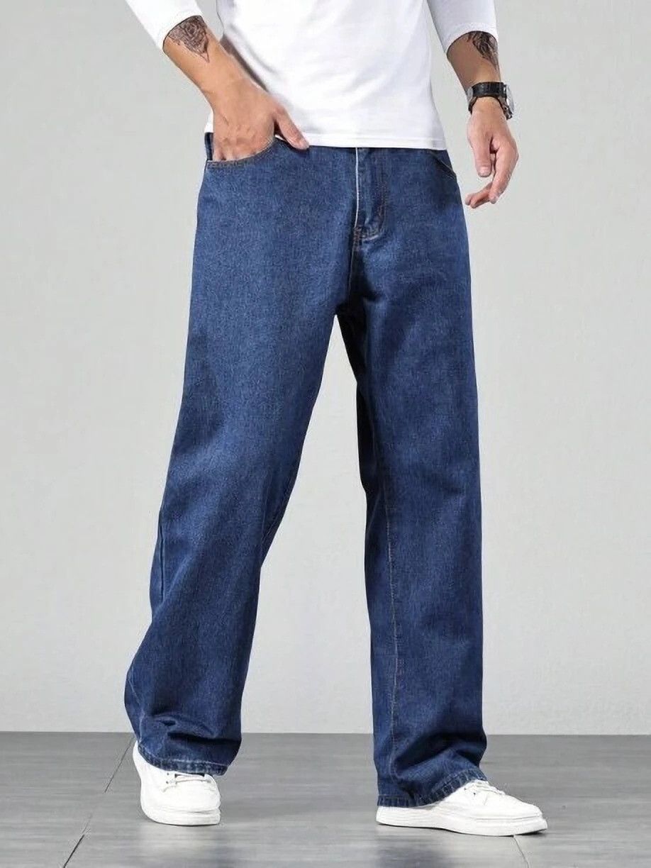 Vasura Jeans Loose Fit Mid Rise Dark Blue Men Denim Jeans
