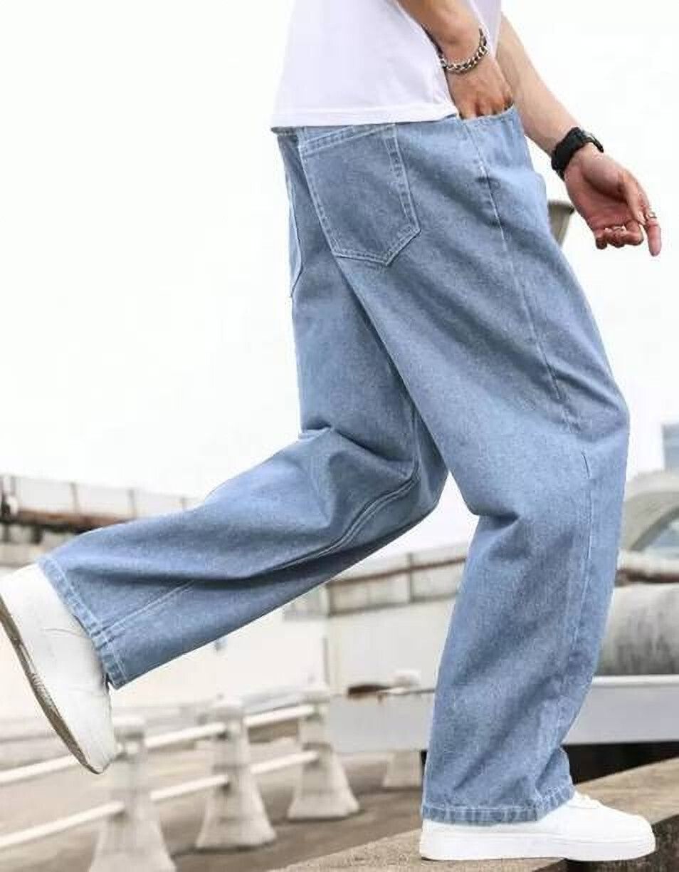 Vasura Jeans Loose Fit Mid Rise Light Blue Men Denim Jeans - Image 4