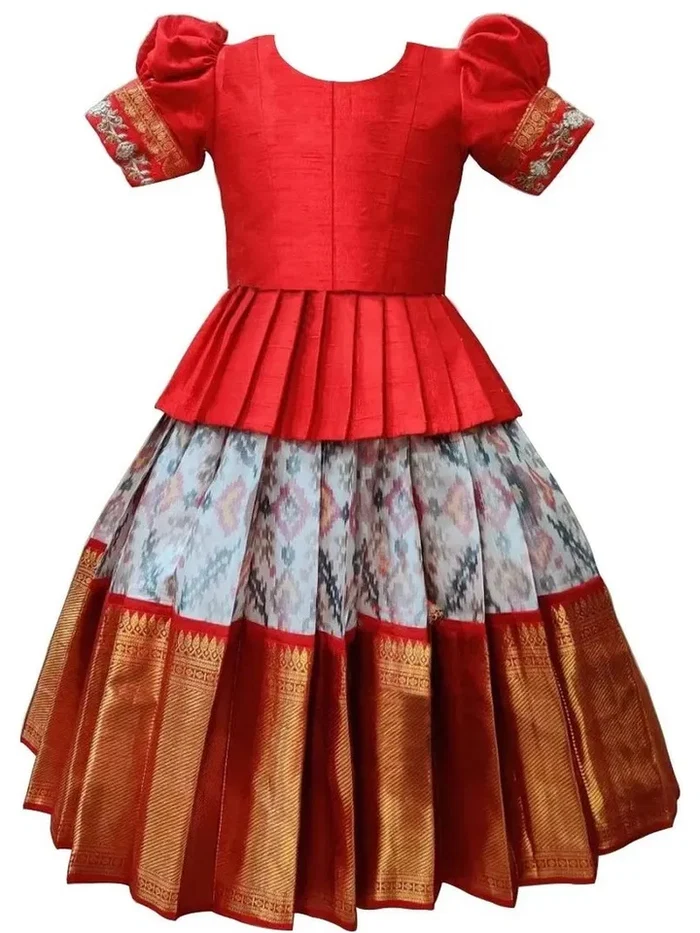 Girls Silk Blend Readymade Pattu Pavadai / Lehenga Choli- 3-5 Y - Image 2