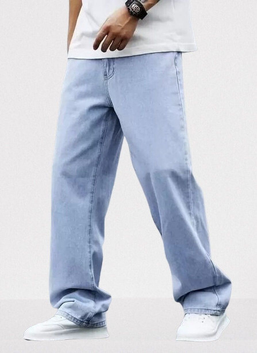 Vasura Jeans Loose Fit Mid Rise Light Blue Men Denim Jeans - Image 3