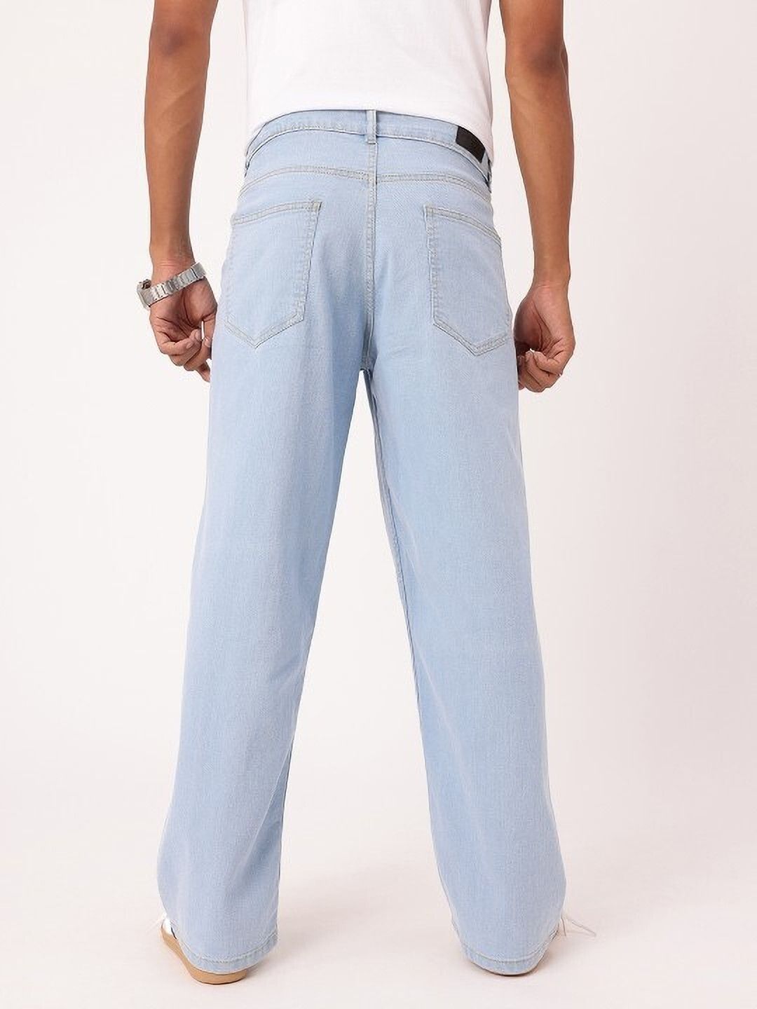 Vasura Jeans Loose Fit Mid Rise Light Blue Men Denim Jeans - Image 3
