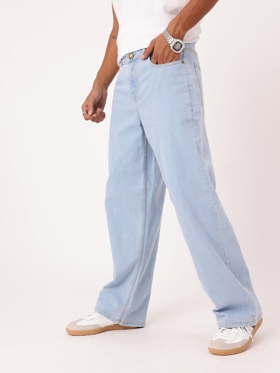 Vasura Jeans Loose Fit Mid Rise Light Blue Men Denim Jeans - Image 2