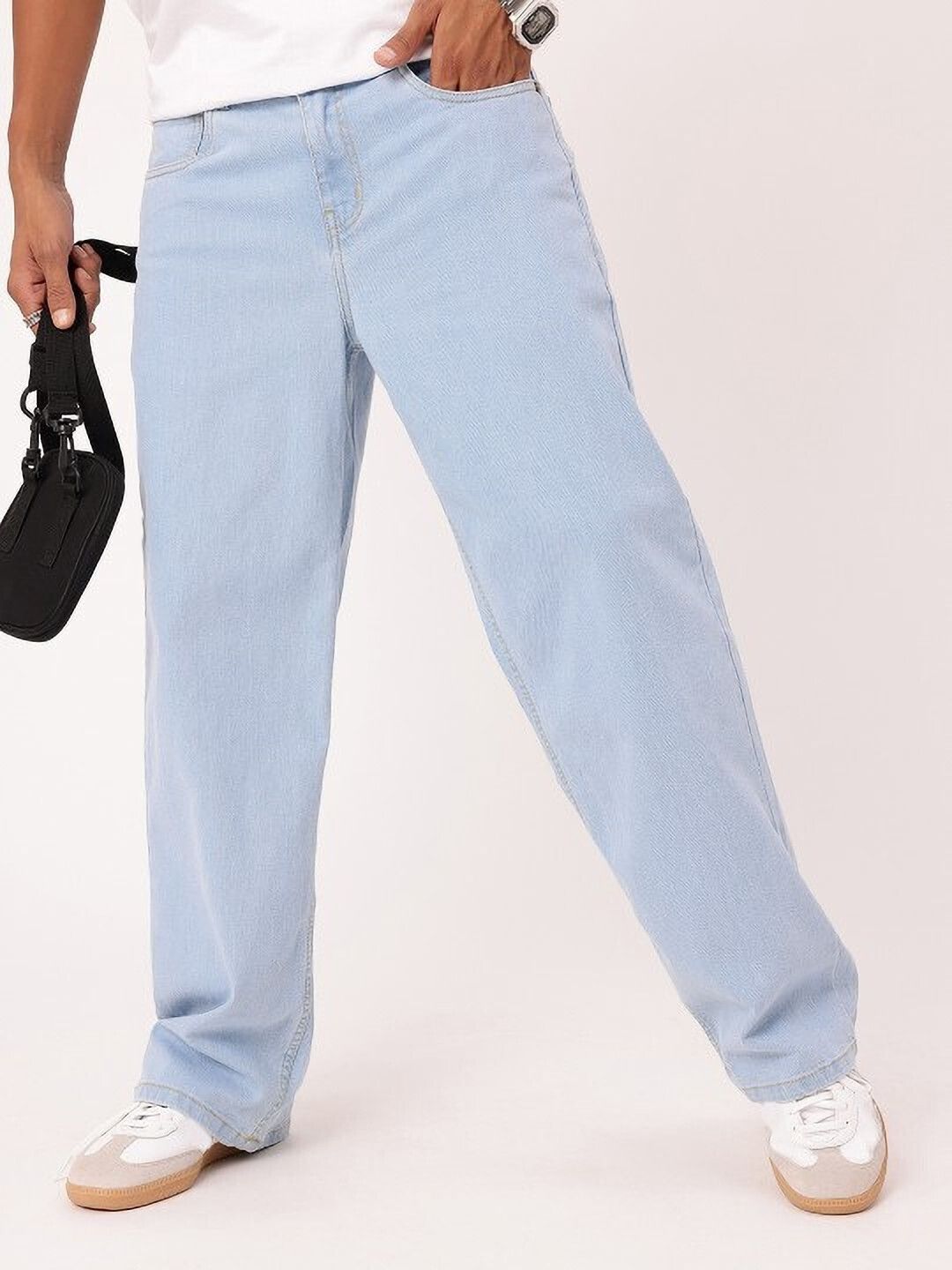 Vasura Jeans Loose Fit Mid Rise Light Blue Men Denim Jeans - Image 4