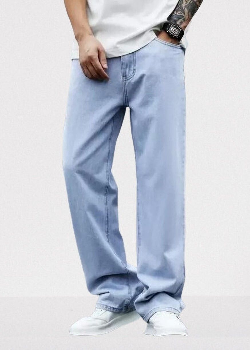 Vasura Jeans Loose Fit Mid Rise Light Blue Men Denim Jeans