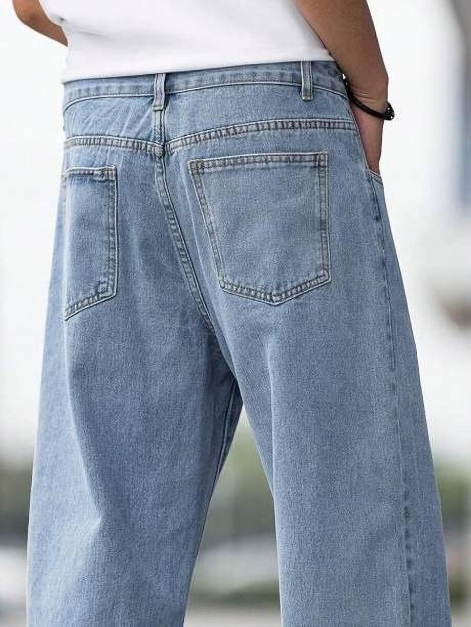 Vasura Jeans Loose Fit Mid Rise Light Blue Men Denim Jeans - Image 2