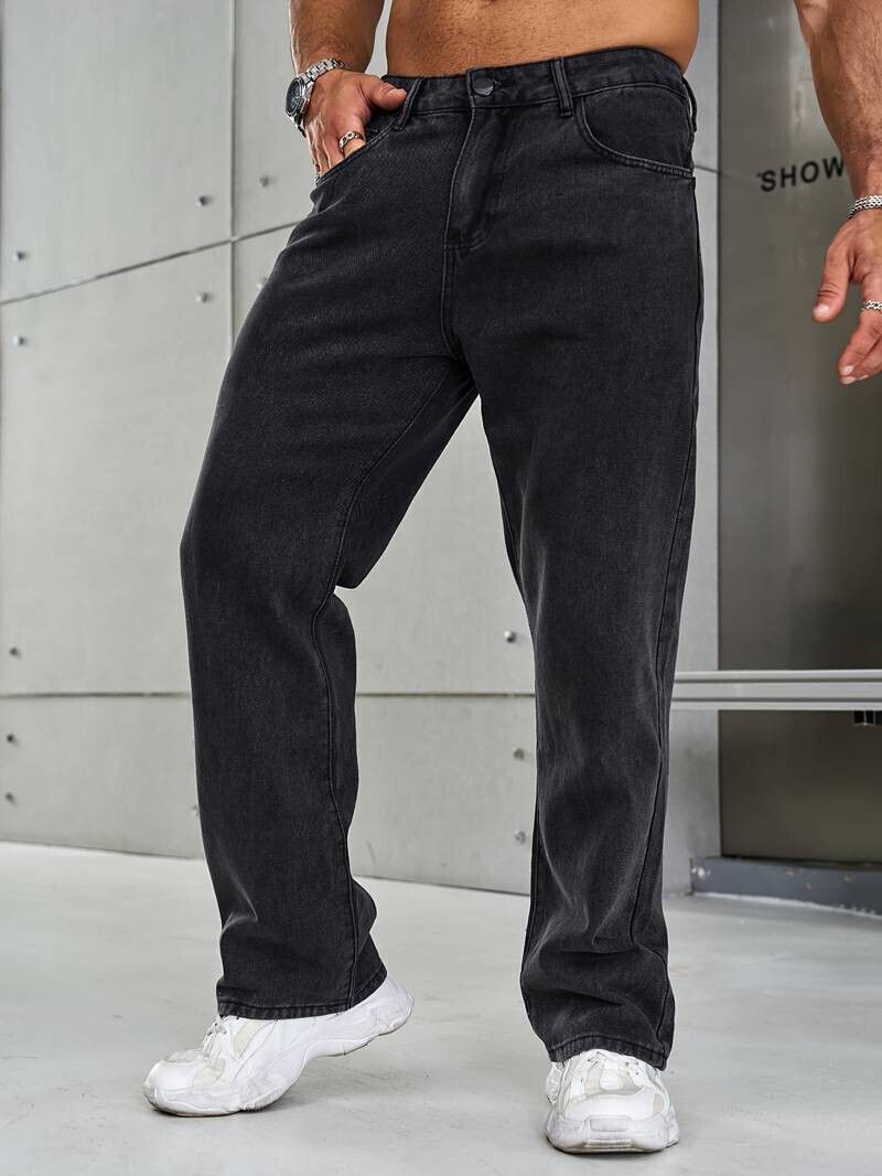 Vasura Jeans Loose Fit Mid Rise Dark Grey Men Denim Jeans - Image 2