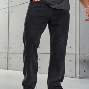 Vasura Jeans Loose Fit Mid Rise Dark Grey Men Denim Jeans