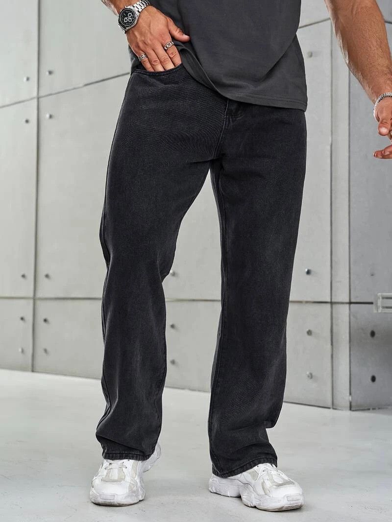 Vasura Jeans Loose Fit Mid Rise Dark Grey Men Denim Jeans