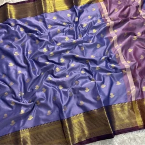 Banarasi Kataan Silk Saree in Deep Purple